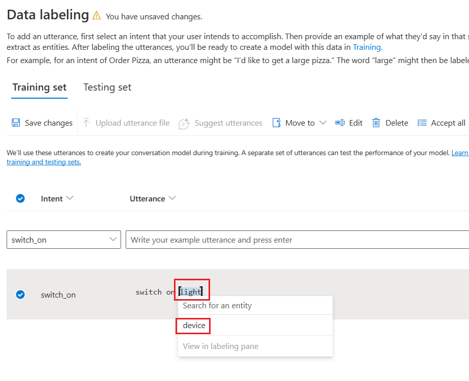 Switch on training set in data labeling